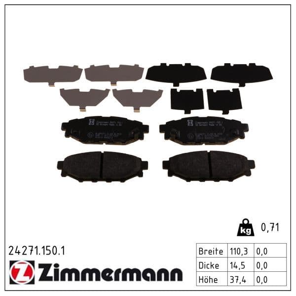 set placute frana,frana disc ZIMMERMANN 24271.150.1