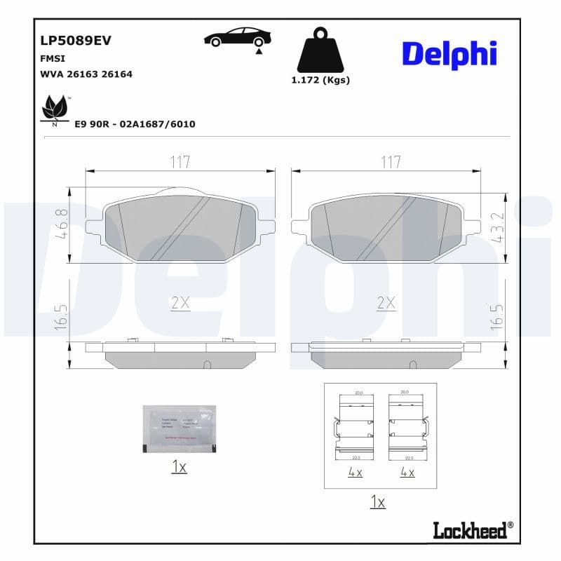 set placute frana,frana disc DELPHI LP5089EV