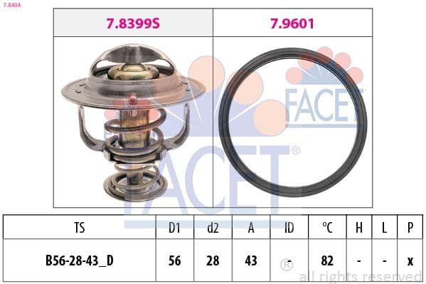 termostat,lichid racire FACET Made in Italy - OE Equivalent 7.8404