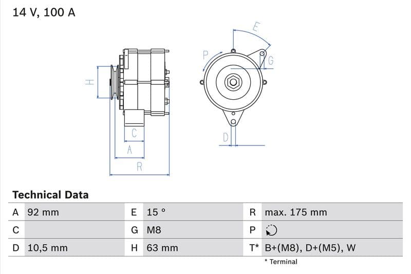 Generator / Alternator BOSCH 0 986 039 450