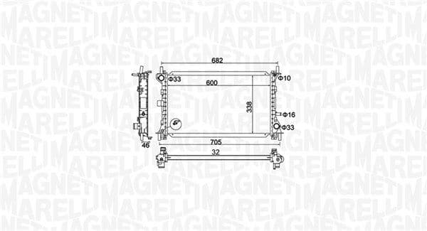 Radiator, racire motor MAGNETI MARELLI 350213159900