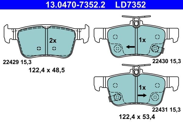 set placute frana,frana disc ATE Ceramic 13.0470-7352.2