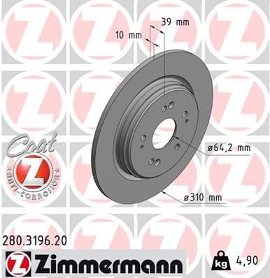 Disc frana ZIMMERMANN COAT Z 280.3196.20