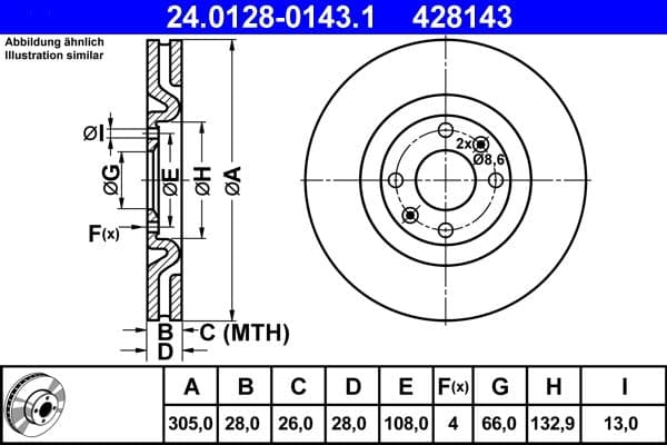 Disc frana ATE 24.0128-0143.1
