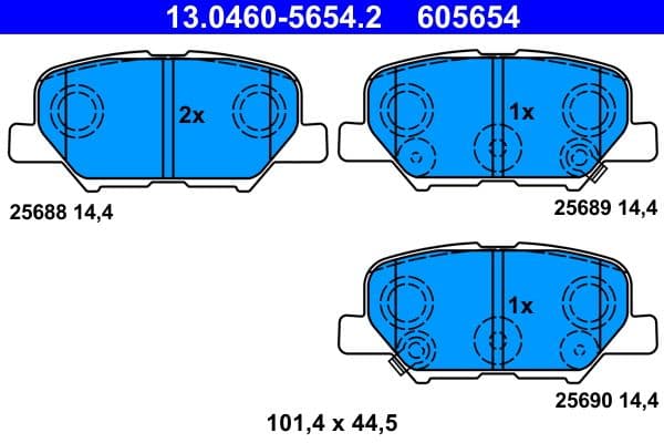 set placute frana,frana disc ATE 13.0460-5654.2
