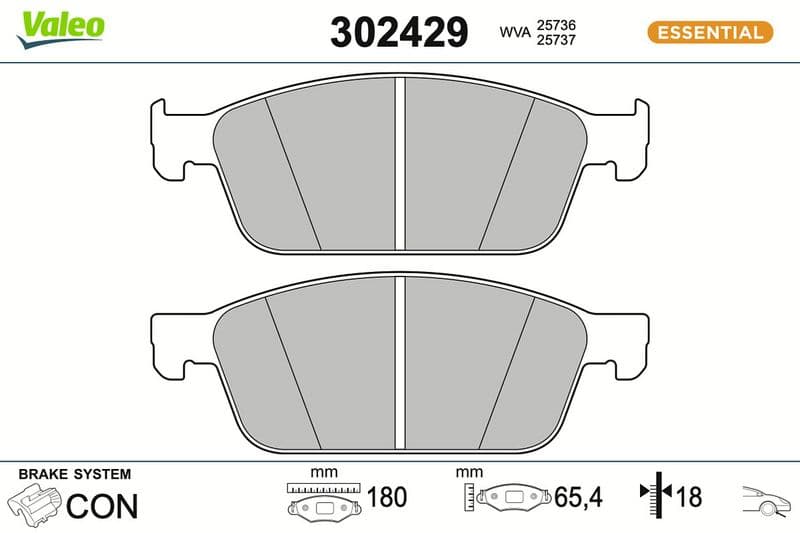 set placute frana,frana disc VALEO ESSENTIAL 302429