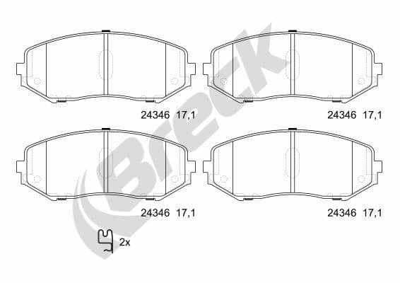 set placute frana,frana disc BRECK 24346 00 701 00