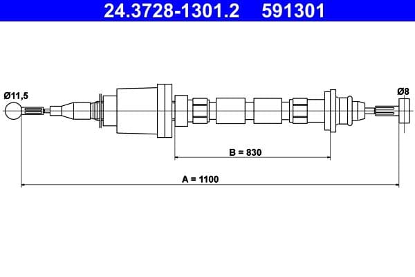 Cablu ambreiaj ATE 24.3728-1301.2