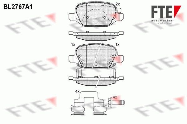 set placute frana,frana disc FTE 9010974