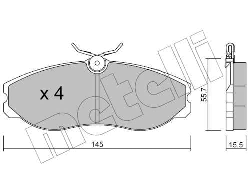 set placute frana,frana disc METELLI 22-0198-0