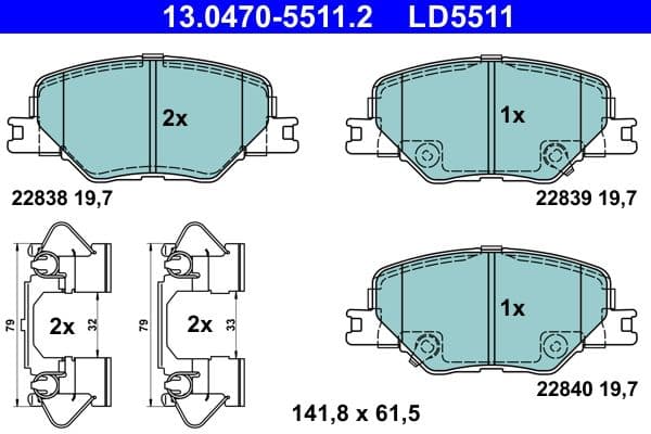 set placute frana,frana disc ATE Ceramic 13.0470-5511.2