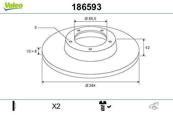 Disc frana VALEO 186593