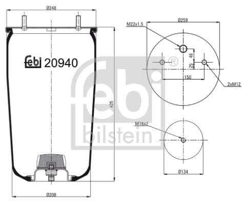 Burduf, suspensie pneumatica FEBI BILSTEIN 20940