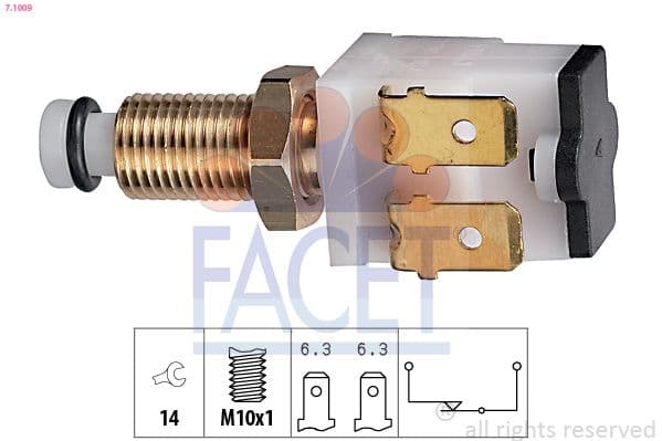 Comutator lumini frana FACET Made in Italy - OE Equivalent 7.1009