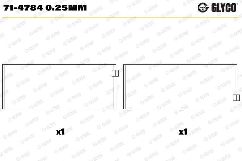 Cuzinet bielă GLYCO 71-4784 0.25mm