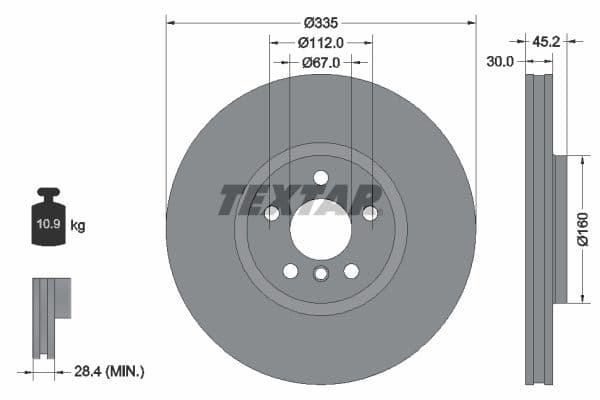 Disc frana TEXTAR PRO+ 92316205