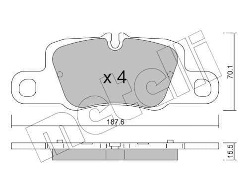 set placute frana,frana disc METELLI 22-1257-0
