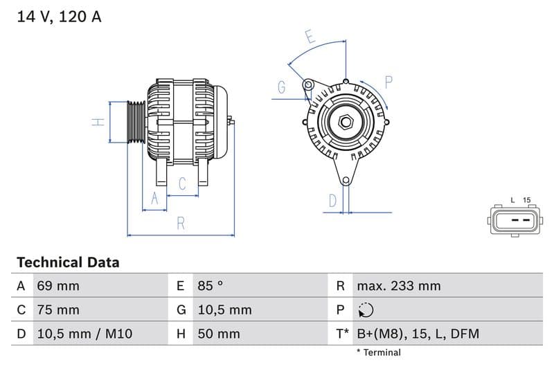 Generator / Alternator BOSCH 0 986 041 810