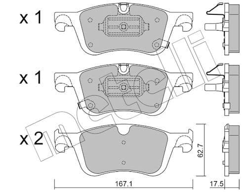 set placute frana,frana disc METELLI 22-1365-0