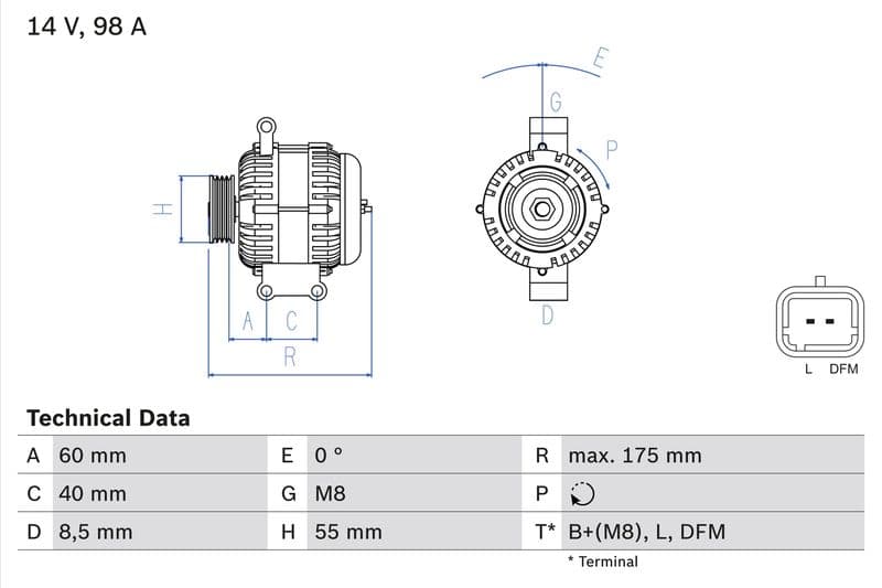 Generator / Alternator BOSCH 0 986 041 850