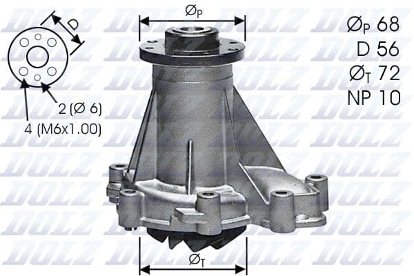 Pompă de apă, răcire motor DOLZ M276