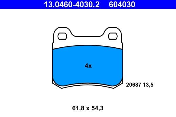 set placute frana,frana disc ATE 13.0460-4030.2