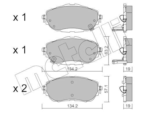 set placute frana,frana disc METELLI 22-0998-0