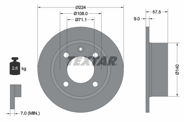 Disc frana TEXTAR 92059700