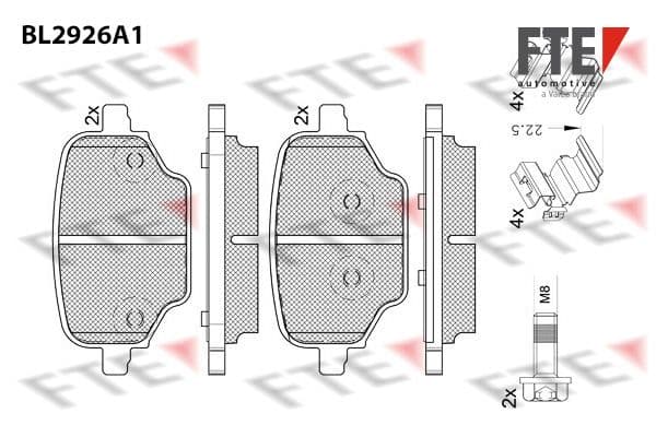 set placute frana,frana disc FTE 9011169