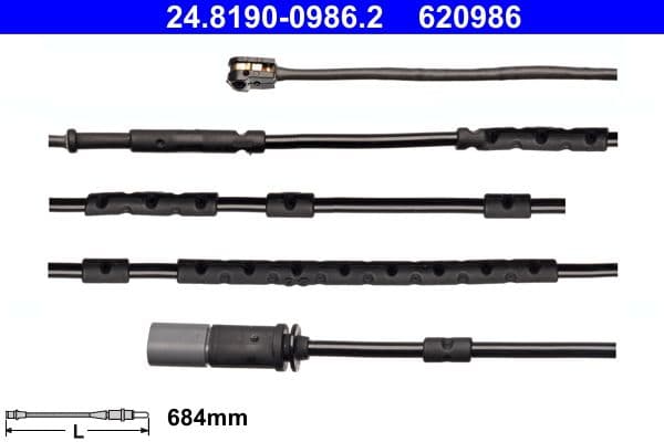 senzor de avertizare,uzura placute de frana ATE 24.8190-0986.2