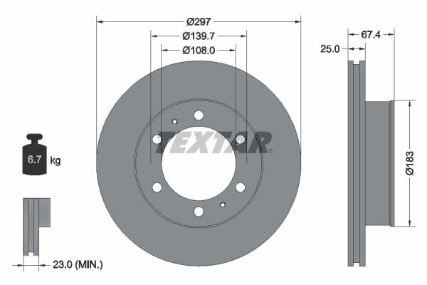 Disc frana TEXTAR 92222600