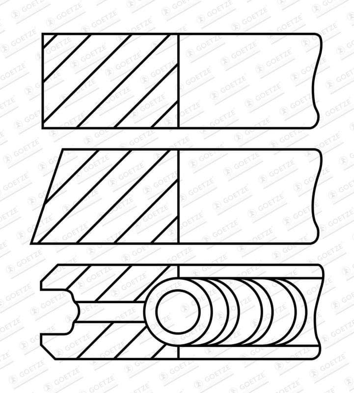 Set segmenti piston GOETZE ENGINE Goetze Diamond Coated® LKZ-Ring® 08-450500-00