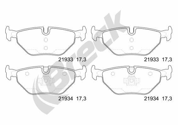 set placute frana,frana disc BRECK 21934 00 704 00