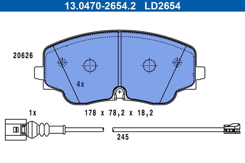 set placute frana,frana disc ATE Ceramic 13.0470-2654.2