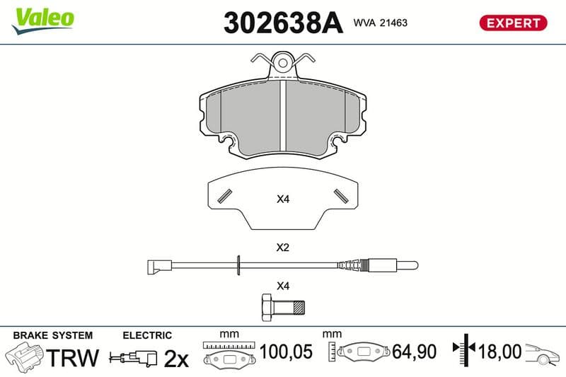 set placute frana,frana disc VALEO 302638A