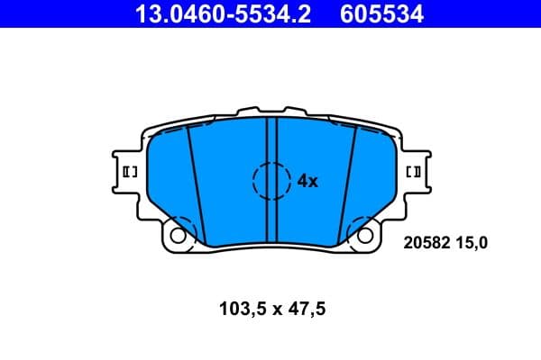set placute frana,frana disc ATE 13.0460-5534.2