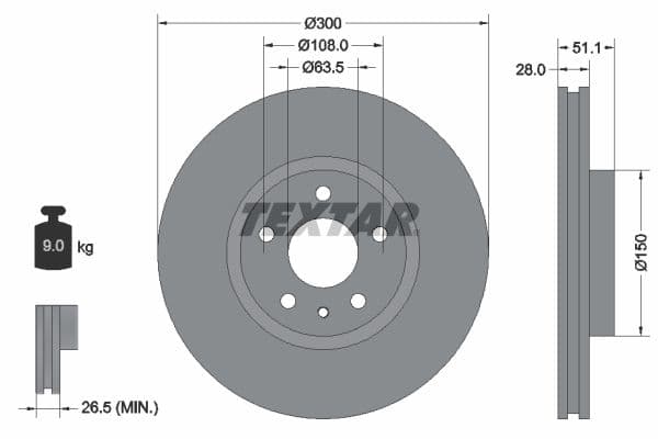 Disc frana TEXTAR PRO+ 92268605