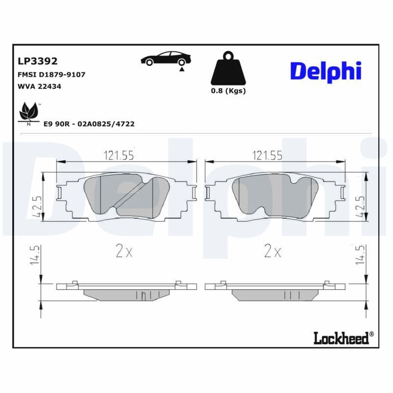 set placute frana,frana disc DELPHI LP3392