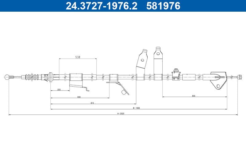 Cablu, frana de parcare ATE 24.3727-1976.2