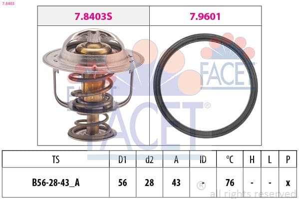 termostat,lichid racire FACET Made in Italy - OE Equivalent 7.8403