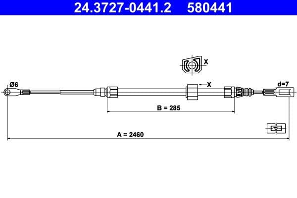 Cablu, frana de parcare ATE 24.3727-0441.2