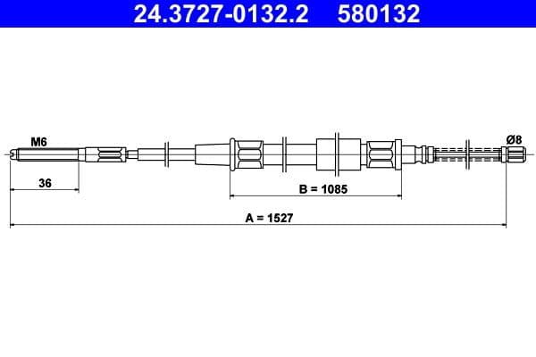 Cablu, frana de parcare ATE 24.3727-0132.2