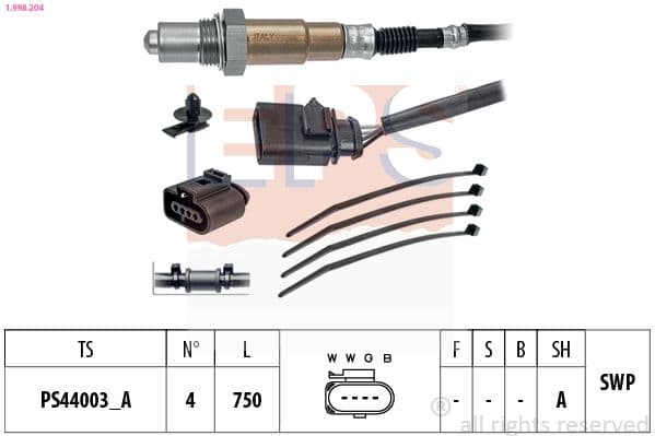 Sonda Lambda EPS Made in Italy - OE Equivalent 1.998.204