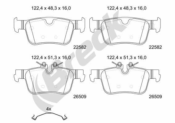 set placute frana,frana disc BRECK 22582 00 554 00