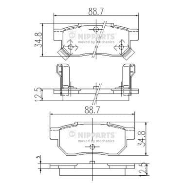 set placute frana,frana disc NIPPARTS J3614004