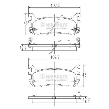set placute frana,frana disc NIPPARTS J3613012