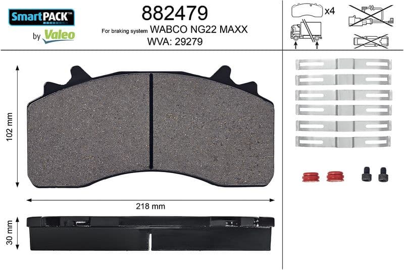 set placute frana,frana disc VALEO 882479