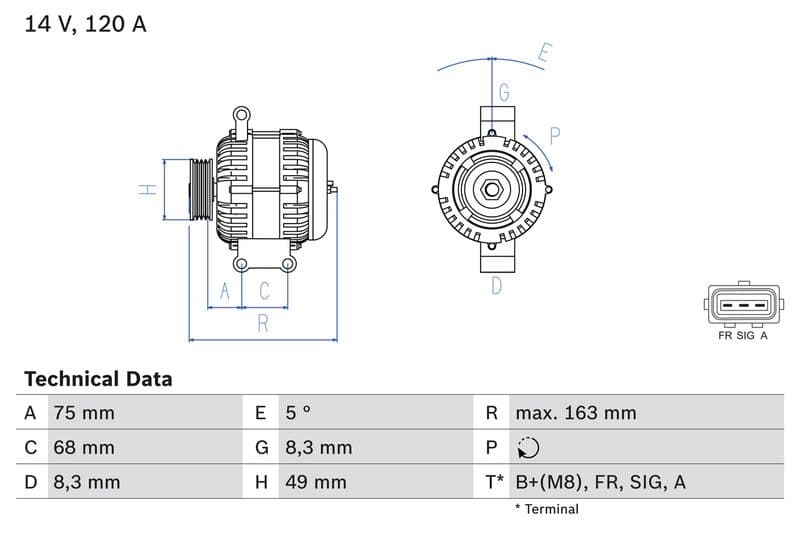 Generator / Alternator BOSCH 0 986 049 670
