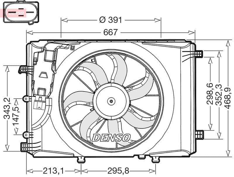 Ventilator, radiator DENSO DER17000