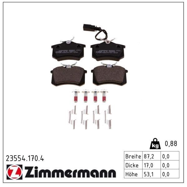 set placute frana,frana disc ZIMMERMANN 23554.170.4